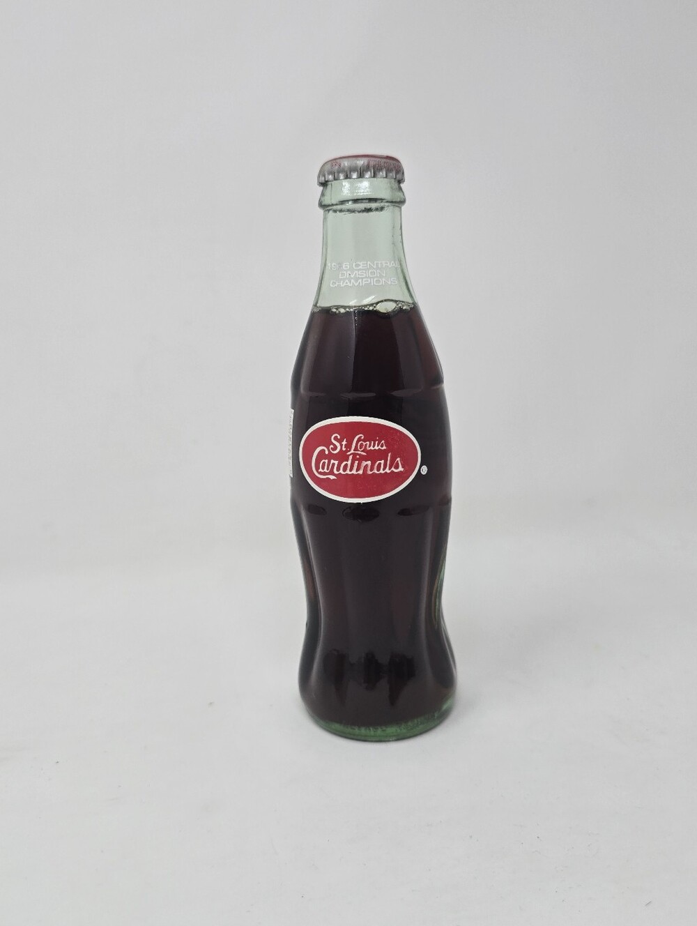 Coca Cola Glass Bottle Vintage 90s St Louis Cardinals Baseball 1996 Div Champs